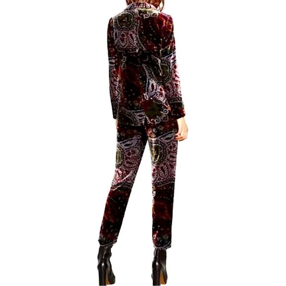 ZARA Velvet Suit Silk Blazer & Pants Set Size S • BLOGGER FAVORITE • RARE • - Picture 7 of 16